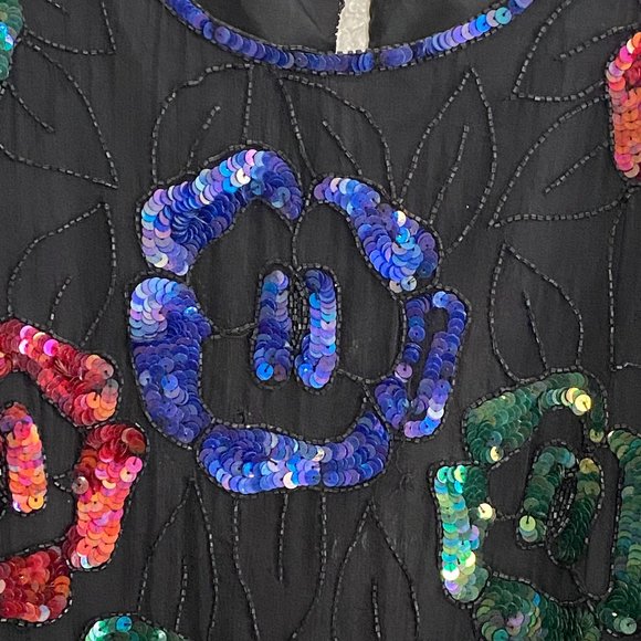 Vintage LAURENCE KAZAR Sequined Silk Top - Picture 15 of 16